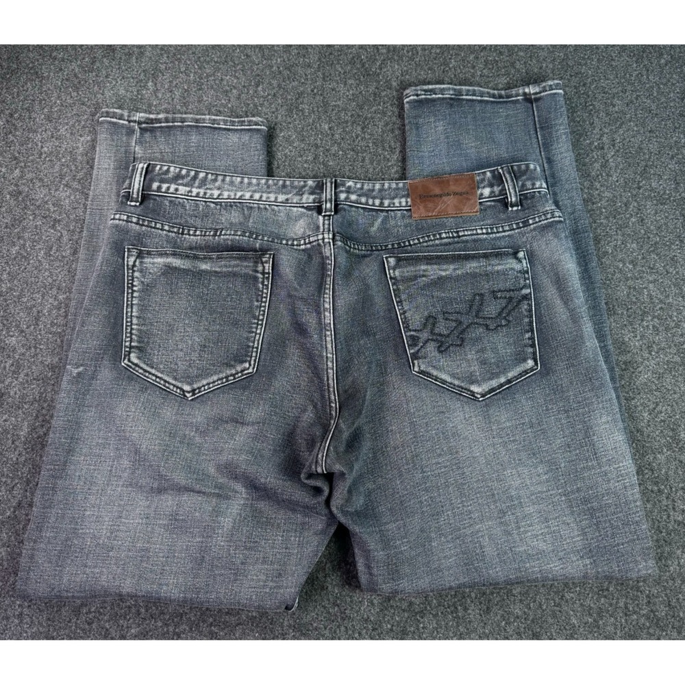 Ermenegildo Zegna Couture XXX Pocket Grey Denim Jeans Pants Mens 38x29 Straight